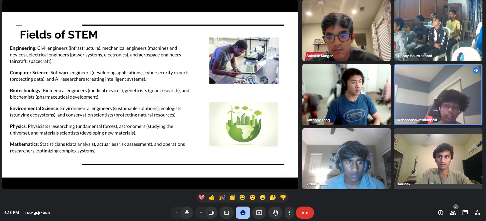 Weekly online class session
